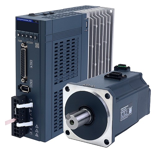A6 Series 750W RS485 AC Servo Motor Kit 3000rpm 2.39Nm w/ Brake 17-Bit Absolute Encoder IP67 - A6-RS750H2B1-M17 | StepperOnline CA