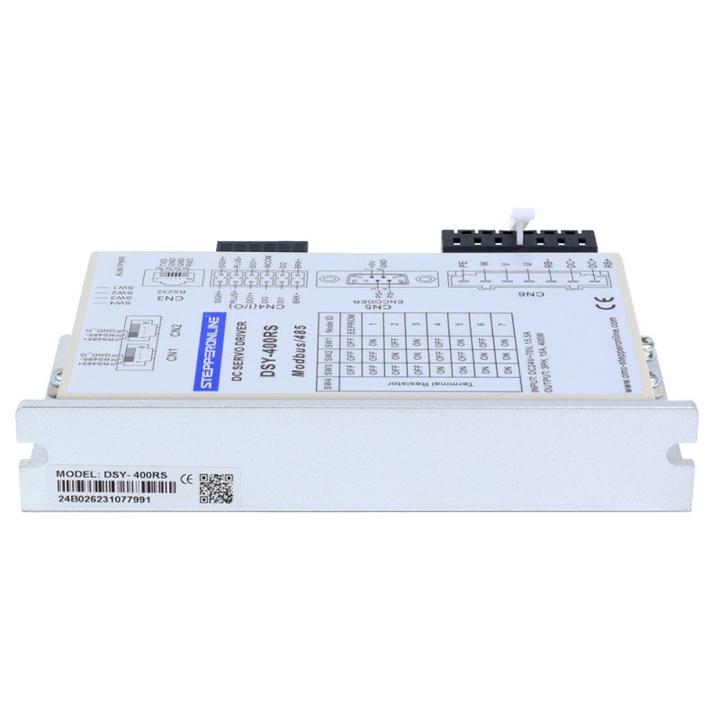 DSY Series 400W RS485 DC Servo Motor 24-70VDC 1.27Nm w/ Brake 3000rpm 17-Bit Incremental Encoder IP65 - DSY-RS400L2B2-M17S | StepperOnline CA
