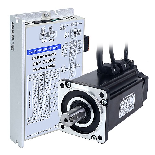 DSY Series 750W RS485 DC Servo Motor 24-70VDC 2.39Nm w/ Brake 3000rpm 17-Bit Incremental Encoder IP65 - DSY-RS750L2B2-M17S | StepperOnline CA