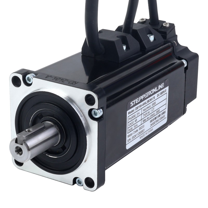 DSY Series 400W RS485 DC Servo Motor 24-70VDC 1.27Nm w/ Brake 3000rpm 17-Bit Incremental Encoder IP65 - DSY-RS400L2B2-M17S | StepperOnline CA