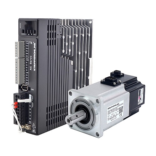 T6 Series 400W AC Servo Motor Kit 3000rpm 1.27Nm w/ Brake 23-Bit Encoder IP67 - T6-RS400H2B1-M23 | StepperOnline CA