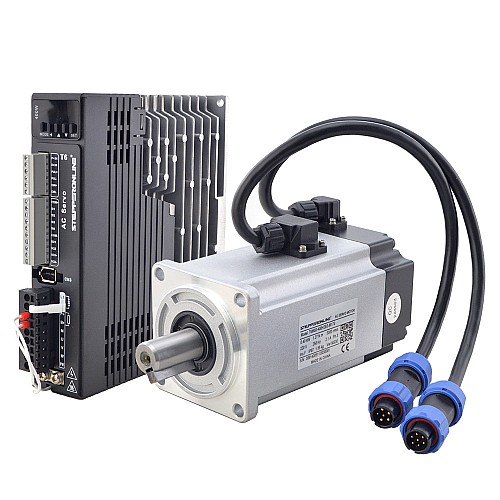 T6 Series 400W AC Servo Motor Kit 3000rpm 1.27Nm w/ Brake 17-Bit Encoder IP65 - T6-RS400H2B3-M17S | StepperOnline CA