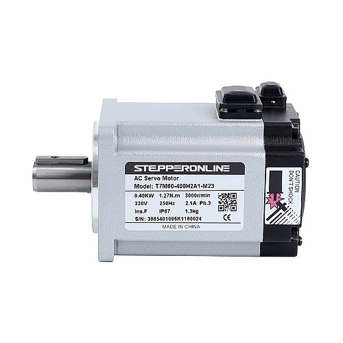 T7 Series EtherCAT 400W AC Servo Motor Kit 3000rpm 1.27Nm 23-Bit Encoder IP67 - T7-EC400H2A1-M23 | StepperOnline CA