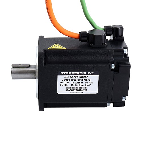 E6 Series 1000W AC Servo Motor Kit 3000rpm 3.18Nm 17-Bit Encoder IP65 - E6-RS1000H2A2-M17S | StepperOnline CA