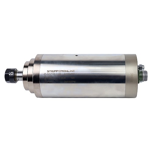 CNC Spindle Motor Water Cooled 220V 3.0KW 24000RPM 400Hz ER20 Collet - GDZ100-3.0B | StepperOnline CA