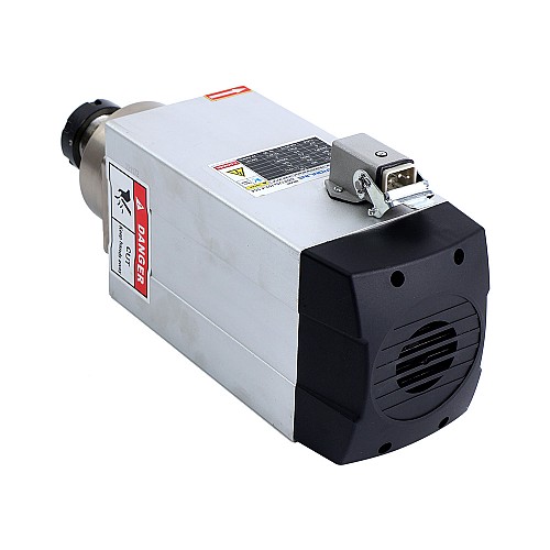 Square Spindle Motor Air Cooled 380V 4.5KW 18000RPM 300Hz ER32 Collet CNC Engraving Router Milling Grinding Machine STEPPERONLINE CNC VFD Motor 380V AC Spindle 4 Bearings - GDZ120x103-4.5C4 | StepperOnline CA