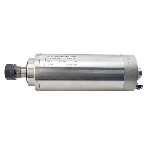 CNC Spindle Motor Water Cooled 220V 2.2KW 24000RPM 400Hz ER20 Collet - GDZ80-2.2B | StepperOnline CA CNC Spindle Motor Water Cooled 220V 2.2KW 24000RPM 400Hz ER20 Collet - GDZ80-2.2B | StepperOnline CA
