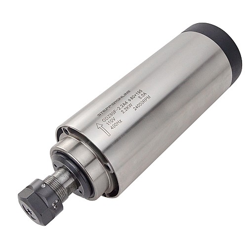 Spindle Motor Air Cooled 110V 2.2KW 24000RPM 400Hz ER20 Collet Wood Engraving Milling Machine STEPPERONLINE CNC VFD Motor 110V AC Spindle 4 Bearings - GDZ80F-2.2A4 | StepperOnline CA