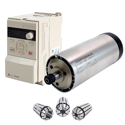 220V 1.5KW Φ80x193.5mm Air Cooled Spindle Motor and 2HP 1.5KW 7.0A Variable Frequency Drive Kit - VSK-AR1.5B | StepperOnline CA 220V 1.5KW Φ80x193.5mm Air Cooled Spindle Motor and 2HP 1.5KW 7.0A Variable Frequency Drive Kit - VSK-AR1.5B | StepperOnline CA