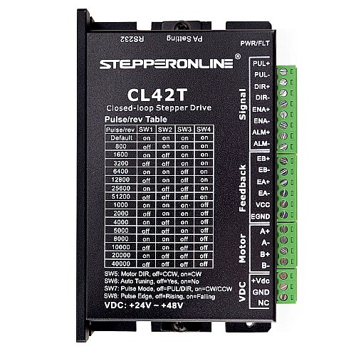 Closed Loop Stepper Driver 0-3.0A 24-48VDC for Nema 11, 14, 17 Stepper Motor - CL42T | StepperOnline CA