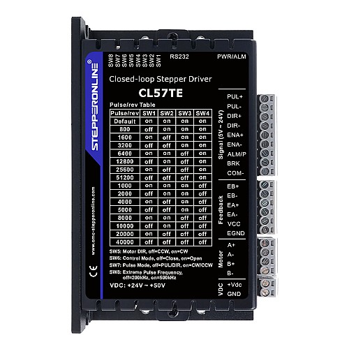 TE Series Closed Loop Stepper Driver 0.5-7.0A 24-50VDC for Nema 17, 23, 24 Stepper Motor - CL57TE | StepperOnline CA