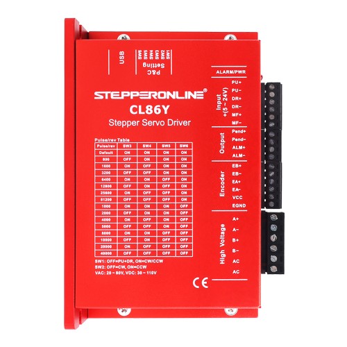 Y Series Closed Loop Stepper Driver 0-8.5A 20-80VAC/30-110VDC for Nema 34 Stepper Motor - CL86Y | StepperOnline CA Y Series Closed Loop Stepper Driver 0-8.5A 20-80VAC/30-110VDC for Nema 34 Stepper Motor - CL86Y | StepperOnline CA