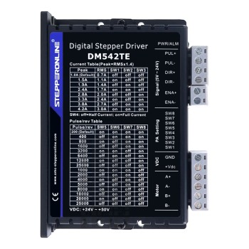 TE Series Digital Stepper Driver 1.0-4.2A 24-50VDC for Nema 17, 23 Motor TE Series Digital Stepper Driver 1.0-4.2A 24-50VDC for Nema 17, 23 Motor
