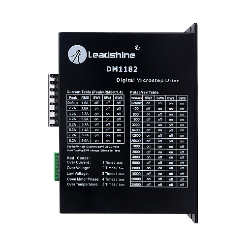 Digital Stepper Driver 0.5-8.2A 80-150VAC for Nema 34, 42 Stepper Motor - DM1182T | StepperOnline CA Digital Stepper Driver 0.5-8.2A 80-150VAC for Nema 34, 42 Stepper Motor - DM1182T | StepperOnline CA