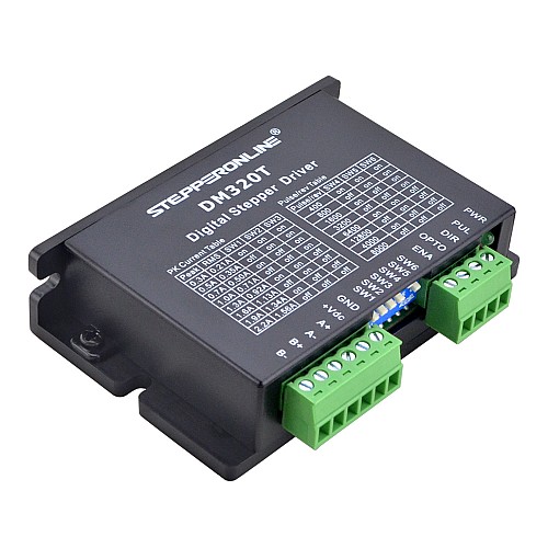 Digital Stepper Driver 0.3-2.2A 10-30VDC for Nema 8, 11, 14, 16, 17 Stepper Motor - DM320T | StepperOnline CA Digital Stepper Driver 0.3-2.2A 10-30VDC for Nema 8, 11, 14, 16, 17 Stepper Motor - DM320T | StepperOnline CA