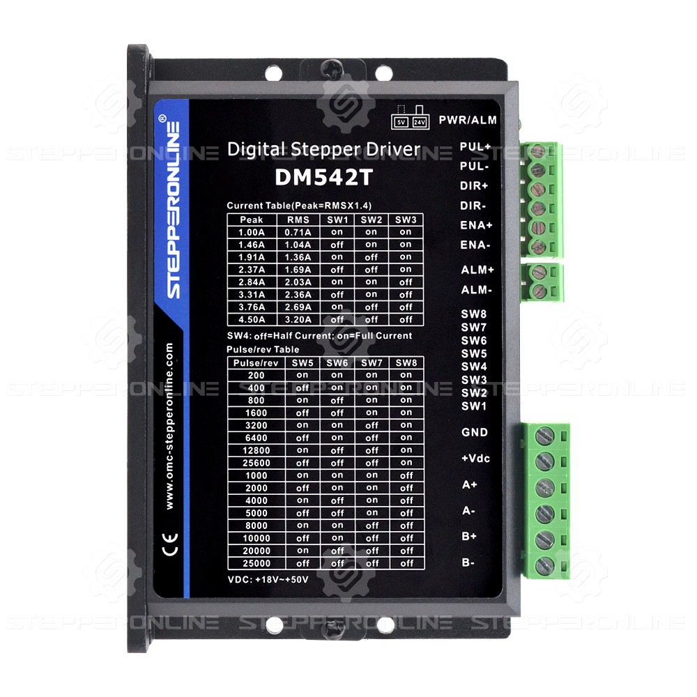 DM542T | Digital Stepper Driver 1.0-4.5A 18-50VDC for Nema 17, 23