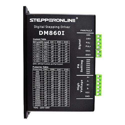 Digital Stepper Driver 2.4-7.2A 20-80VDC for Nema 34 Stepper Motor CNC Drive - DM860I | StepperOnline CA