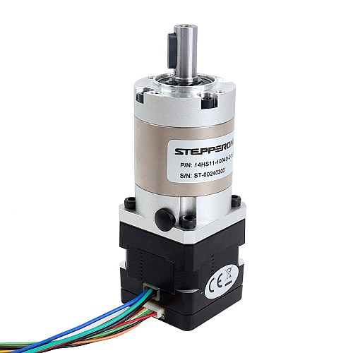 Nema 14 Stepper Motor with High Precision Gearbox Gear Ratio 20:1 & Magnetic Encoder 1000PPR(4000CPR) - 14HS11-1004D-EGS20-AR4 | StepperOnline CA