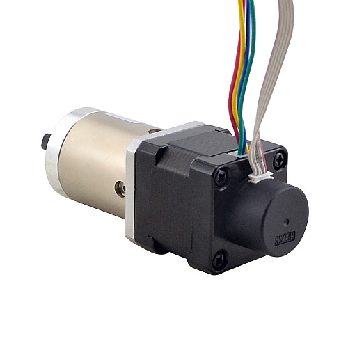 Nema 14 Closed-loop Geared Stepper L=34mm Gear Raio 51:1 Encoder 300PPR - 14HS13-0804D-PG51-E22-300 | StepperOnline CA