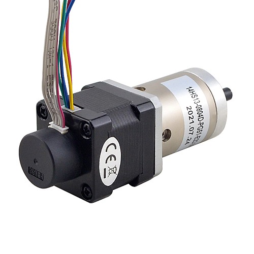 Nema 14 Closed-loop Geared Stepper L=34mm Gear Raio 51:1 Encoder 300PPR - 14HS13-0804D-PG51-E22-300 | StepperOnline CA