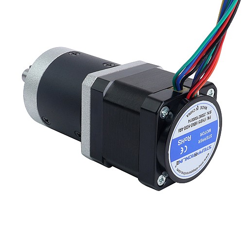 Nema 17 Stepper Motor with Gearbox Gear Ratio 50:1 & Magnetic Encoder 1000PPR(4000CPR) - 17HS15-1684D-HG50-AR4 | StepperOnline CA