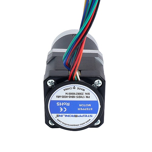 Nema 17 Stepper Motor with Gearbox Gear Ratio 50:1 & Magnetic Encoder 1000PPR(4000CPR) - 17HS15-1684D-HG50-AR4 | StepperOnline CA