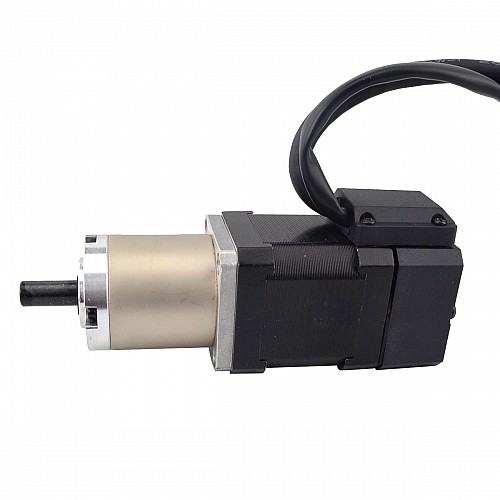 Nema 17 Closed-loop Geared Stepper L=48mm Gear Raio 100:1 Encoder 1000PPR(4000CPR) - 17HS19-1684D-PG100-E1000 | StepperOnline CA
