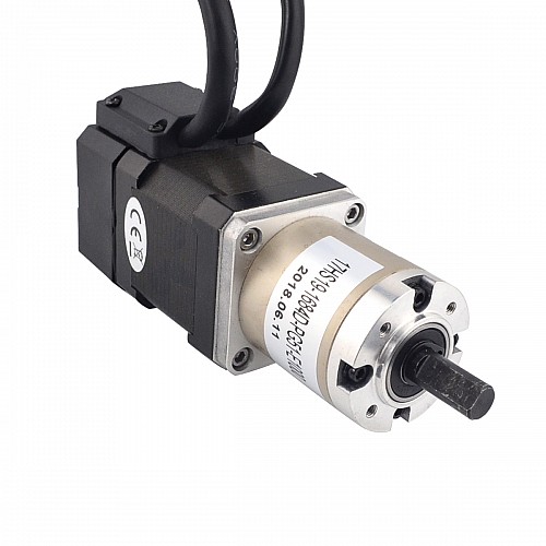 Nema 17 Closed-loop Geared Stepper L=48mm Gear Raio 51:1 Encoder 1000PPR(4000CPR) - 17HS19-1684D-PG51-E1000 | StepperOnline CA