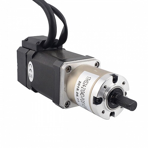 Nema 17 Closed-loop Geared Stepper L=60mm Gear Raio 51:1 Encoder 1000PPR(4000CPR) - 17HS24-2104D-PG51-E1000 | StepperOnline CA