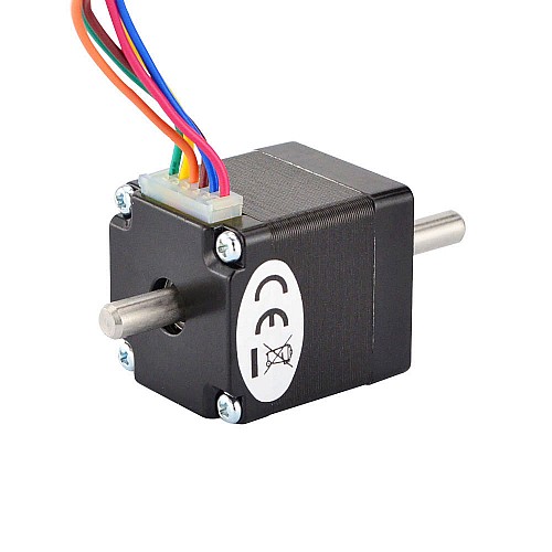 Dual Shaft Nema 11 Unipolar 1.8deg 4.3Ncm(6.1oz.in) 0.95A 28x28x31.5mm 6 Wires - 11HS12-0956D | StepperOnline CA