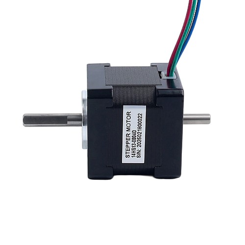 Dual Shaft Nema 14 1.8deg 18Ncm(25.5oz.in) 0.8A  35.2x35.2x34mm 4 Wires - 14HS13-0804D | StepperOnline CA