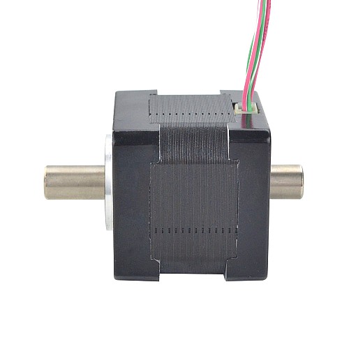 Dual Shaft Nema 14 Hollow Shaft Stepper Motor Bipolar 16Ncm(22.66oz.in) 1.25A 35x35x34.5mm - 14HS14-1254H | StepperOnline CA