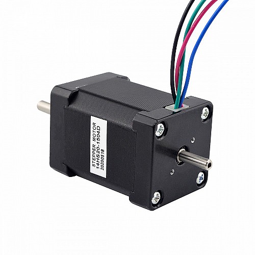 Dual Shaft Nema 14 Bipolar 1.8deg 40Ncm(56.64oz.in) 1.5A 35.2x35.2x52mm 4 Wires - 14HS20-1504D | StepperOnline CA