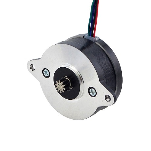 E Series Round Nema 14 Bipolar 0.9deg 8Ncm(11.33oz.in) 1.0A Φ36 x17mm 4 Wires - 14RE07-1004VRN | StepperOnline CA