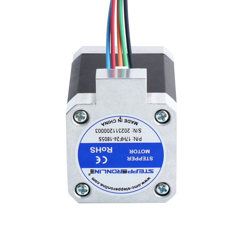 Nema 17 5-Phase Stepper Motor 0.5Nm(70.81oz.in) 1.8A  42x42x60mm 5 Wires - 17HF24-1805S | StepperOnline CA