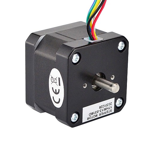 Dual Shaft Nema 17 Unipolar 0.9deg 16Ncm(22.66oz.in) 0.3A 42x42x34mm 6 Wires - 17HM13-0316D | StepperOnline CA Dual Shaft Nema 17 Unipolar 0.9deg 16Ncm(22.66oz.in) 0.3A 42x42x34mm 6 Wires - 17HM13-0316D | StepperOnline CA
