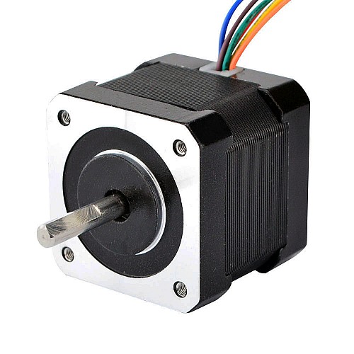 Nema 17 Unipolar 0.9deg 26Ncm(36.82oz.in) 0.4A 42x42x39mm 6 Wires - 17HM15-0406S | StepperOnline CA Nema 17 Unipolar 0.9deg 26Ncm(36.82oz.in) 0.4A 42x42x39mm 6 Wires - 17HM15-0406S | StepperOnline CA