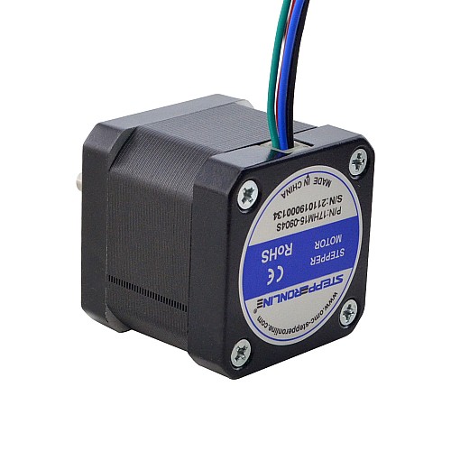 Nema 17 Bipolar 0.9deg 36Ncm(51oz.in) 0.9A 42x42x40mm 4 Wires - 17HM15-0904S | StepperOnline CA