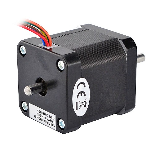 Dual Shaft Nema 17 Unipolar 0.9deg 32Ncm(45.3oz.in) 0.4A 42x42x48mm 6 Wires - 17HM19-0406D | StepperOnline CA Dual Shaft Nema 17 Unipolar 0.9deg 32Ncm(45.3oz.in) 0.4A 42x42x48mm 6 Wires - 17HM19-0406D | StepperOnline CA