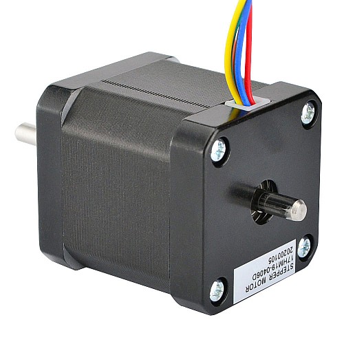 Dual Shaft Nema 17 Unipolar 0.9deg 32Ncm(45.3oz.in) 0.4A 42x42x48mm 6 Wires - 17HM19-0406D | StepperOnline CA Dual Shaft Nema 17 Unipolar 0.9deg 32Ncm(45.3oz.in) 0.4A 42x42x48mm 6 Wires - 17HM19-0406D | StepperOnline CA