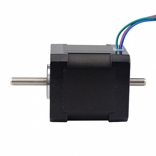 Dual Shaft Nema 17 Bipolar 0.9deg 44Ncm(62.3oz.in) 1.68A 42x42x48mm 4 Wires - 17HM19-1684D | StepperOnline CA