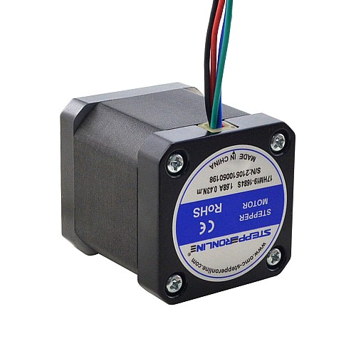 Nema 17 Bipolar 0.9deg 44Ncm(62.3oz.in) 1.68A 42x42x48mm 4 Wires - 17HM19-1684S | StepperOnline CA Nema 17 Bipolar 0.9deg 44Ncm(62.3oz.in) 1.68A 42x42x48mm 4 Wires - 17HM19-1684S | StepperOnline CA