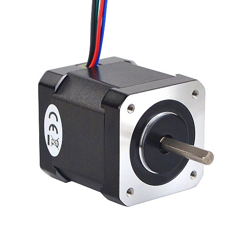 Full D-cut Shaft Nema 17 Bipolar 0.9deg 46Ncm(65.1oz.in) 2A 42x42x48mm 4 Wires - 17HM19-2004S1 | StepperOnline CA