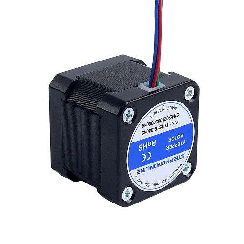 Nema 17 Bipolar 1.8deg 40Ncm(56.64oz.in) 0.4A 42x42x39mm 4 Wires - 17HS15-0404S | StepperOnline CA
