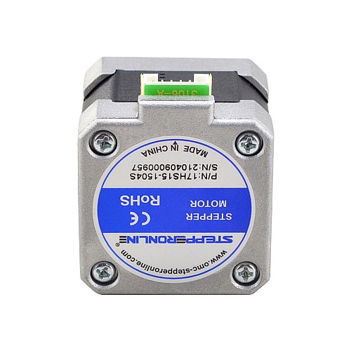 Nema 17 Bipolar 42Ncm(59.49oz.in) 1.5A 42x42x39mm 4 Wires w/ 1m Cable & Connector - 17HS15-1504S | StepperOnline CA Nema 17 Bipolar 42Ncm(59.49oz.in) 1.5A 42x42x39mm 4 Wires w/ 1m Cable & Connector - 17HS15-1504S | StepperOnline CA