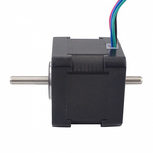Dual Shaft Nema 17 Bipolar 45Ncm(63.74oz.in) 2A 42x42x40mm 4 Wires - 17HS16-2004D | StepperOnline CA