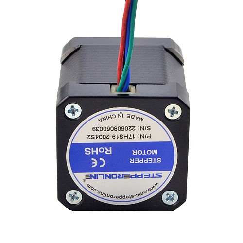 Full D-cut Shaft Nema 17 Bipolar 59Ncm(83.55oz.in) 2A 42x42x48mm 4 Wires w/ 1m Cable & Connector - 17HS19-2004S2 | StepperOnline CA