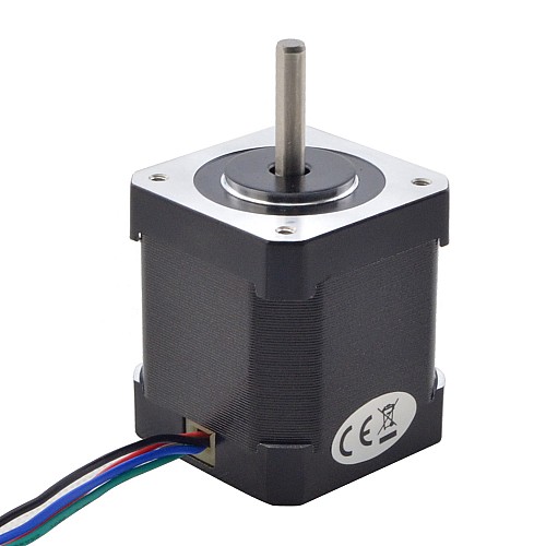 Full D-cut Shaft Nema 17 Bipolar 59Ncm(83.55oz.in) 2A 42x42x48mm 4 Wires w/ 1m Cable & Connector - 17HS19-2004S2 | StepperOnline CA