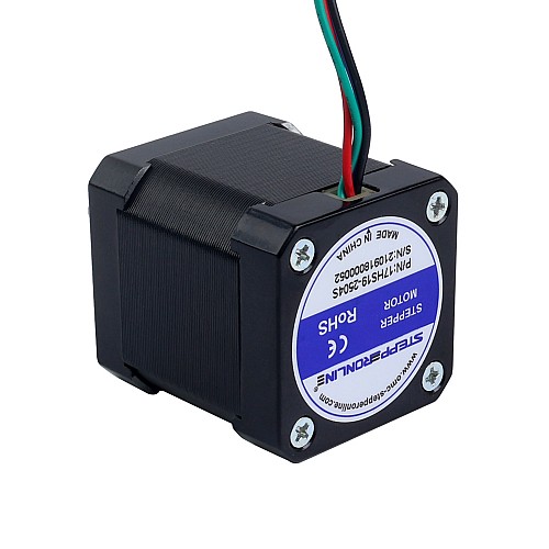 Nema 17 Bipolar 1.8deg 60Ncm(84.97oz.in) 2.5A 42x42x48mm 4 Wires - 17HS19-2504S | StepperOnline CA