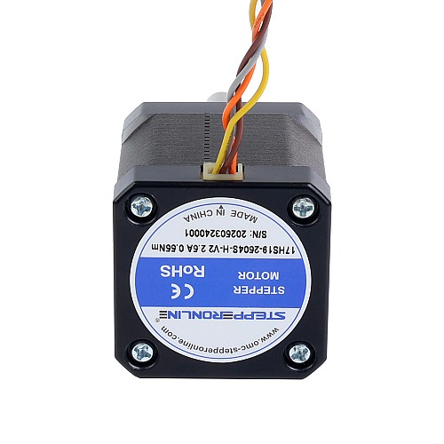 Nema 17 High Temp Stepper Motor 55Ncm(77.93oz.in) 55mm Φ8mm Round Shaft Insulation Class H 180C - 17HS19-2504S-H-V2 | StepperOnline CA
